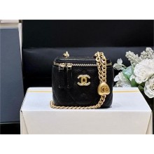 Chanel black mini clutch with chain in grained leather AP3203 2024(original quality)