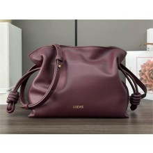 Loewe Mini Flamenco Clutch Bag in Nappa Calfskin Burgundy