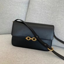 saint lauren le maillon satchel in smooth leather 657186 black