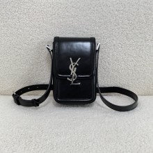 Saint Laurent SOLFERINO mini bag in smooth leather black (original quality)