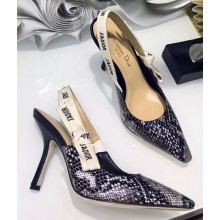 Dior Heel 9.5cm J'Adior Slingback Pumps High-Heeled Shoe Python Pattern 2018