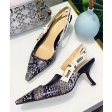Dior Heel 6.5cm J'Adior Slingback Pumps High-Heeled Shoe Python Pattern 2018