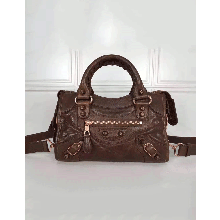 BALENCIAGA CLASSIC GOLD MINI CITY HANDBAG 300295/COFFEE(CHUN-730105)