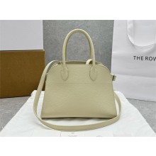 The Row Soft Margaux 10 Bag in Grained Leather off white