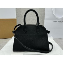 The Row Soft Margaux 10 Bag in Grained Leather Black