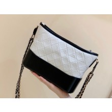 Chanel original quality Gabrielle hobo bag A91810 white/black