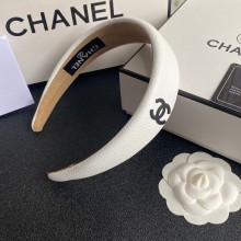chanel logo printed headband white 2022
