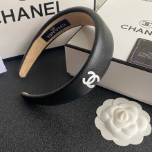 chanel cc logo printed headband black 2022