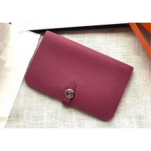 Hermes Dogon Duo Wallet in togo leather ruby