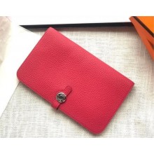 Hermes Dogon Duo Wallet in togo leather ROUGE