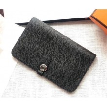 Hermes Dogon Duo Wallet in togo leather BLACK