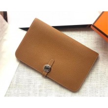 Hermes Dogon Duo Wallet in togo leather BROWN