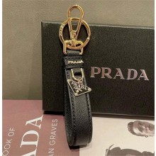 PRADA Saffiano leather keychain black 2025