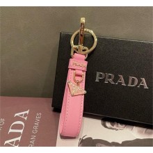 PRADA Saffiano leather keychain pink 2025