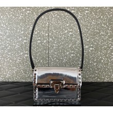 Valentino Rockstud23 Small Shoulder Bag In Smooth Calfskin 0242 Mirror Silver 2023