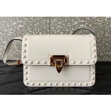 Valentino Rockstud23 Small Shoulder Bag In Smooth Calfskin 0242 White 2023