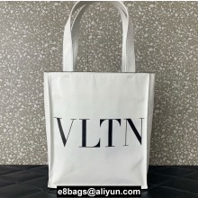 Valentino VLTN Tote bag in Crinkled Leather 0047 White 2023