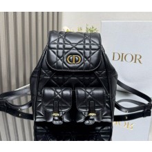 Dior medium Dior Caro Backpack Black Macrocannage Lambskin 2024