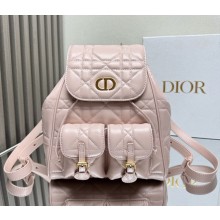 Dior medium Dior Caro Backpack powder pink  Macrocannage Lambskin 2024