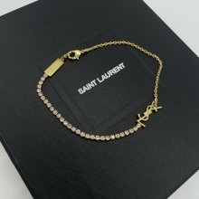 saint laurent CASSANDRE CHARM BRACELET IN METAL AND RHINESTONE gold 2024