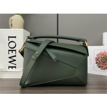LOEWE Small Puzzle bag in classic calfskin bottle green 2024