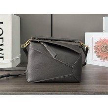 Loewe Mini Puzzle bag in soft grained calfskin dark grey 2024