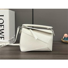 Loewe Mini Puzzle bag in soft grained calfskin white 2024