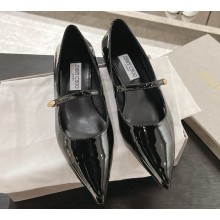 Jimmy choo  Carolyn Flat black Liquid Metal Leather Flats black 2024