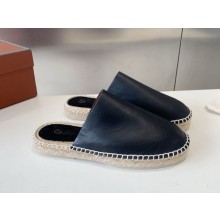 Loro piana shoes seaside walk mule man calfskin black 2024