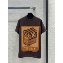 LOUIS VUITTON Short-Sleeved Cotton Intarsia Crewneck 1AFIWW 2024 spring