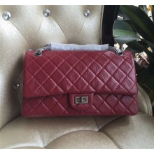 Chanel Medium Aged Calfskin & Ruthenium Metal Red 2.55 Flap Bag