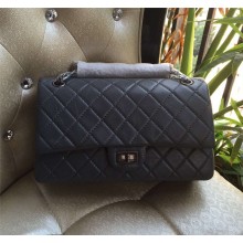 Chanel Medium Aged Calfskin & Ruthenium Metal Dark Grey 2.55 Flap Bag