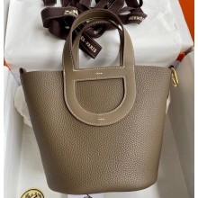Hermes In-The-Loop Tote Bag In Original Togo Leather Elephant Gray with Gold ardware (Full Handmade Quality)