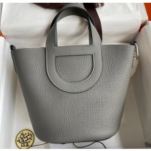 Hermes In-The-Loop Tote Bag In Original Togo Leather Gray with Silver Hardware (Full Handmade Quality)