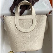 Hermes In-The-Loop Tote Bag In Original Togo Leather Creamy with Silver Hardware (Full Handmade Quality)