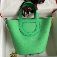 Hermes In-The-Loop Tote Bag In Original Togo Leather Green with Gold Hardware (Full Handmade Quality)