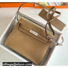 Hermes Evercolor Kelly Danse Shoulder bag Brown with Silver Hardware (full handmade)