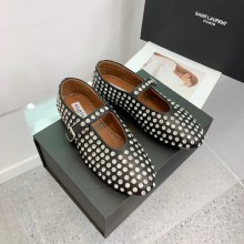 Alaia Ballerinas in strass lambskin black 2023