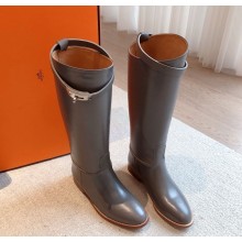 Hermes Jumping boots in calfskin grey 2024