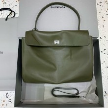 BALENCIAGA Women's Rodeo large Handbag in army green/silver 2024