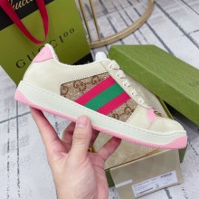 gucci pink Women's Screener sneaker with crystals 677423 2021