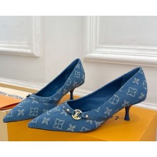 Louis Vuitton Heel 5.5cm 6AM Pump Denim Blue 2025