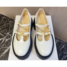 Celine lambskin Platform loafers with Arc de Triomphe logo white 2025