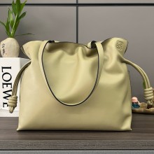 loewe large Flamenco clutch in nappa calfskin clay green 2024