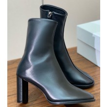 The Row Heel 8cm calfskin ankle boot in black 1026-2024