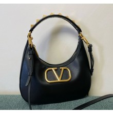 Valentino VLogo Garavani Stud shoulder bag in black calfskin 2024