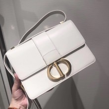 Dior 30 Montaigne Flap Bag in Smooth Calfskin White and CD Clasp 2019