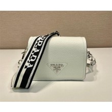 prada shoulder bag in grained calfskin 1bd332 white 2023