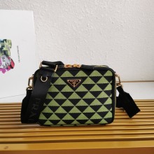 Prada Symbole embroidered fabric bag 2VH069 Green 2023