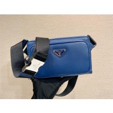 Prada Saffiano leather belt bag 2VH156 royal blue 2023